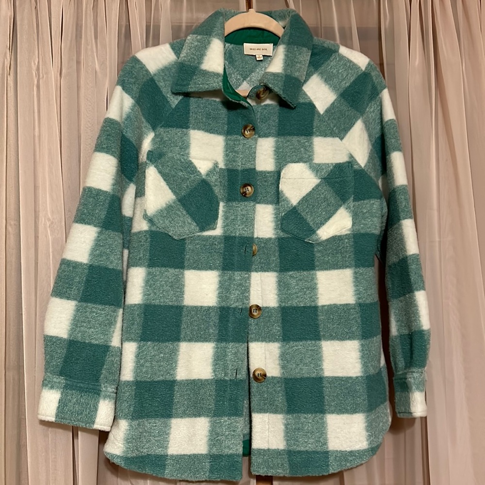 Teal Gingham Shacket